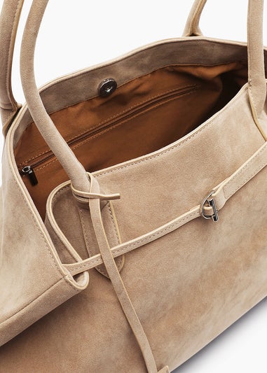 Where's That From Womens Drift Cognac Suede Slouchy Shoulder Tote Bag