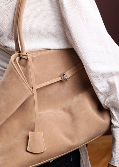 Where’s That From Drift Cognac Suede Shoulder Tote