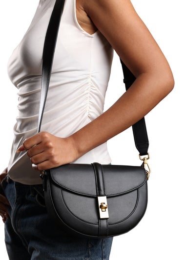 Where’s That From Breeze Black PU Shoulder Bag With Lock