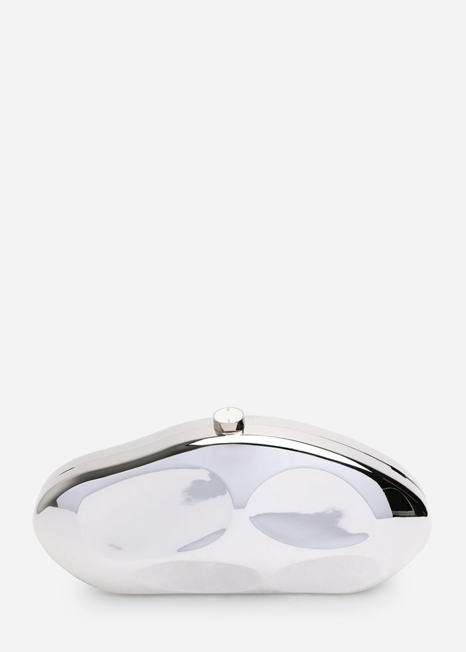 Where’s That From Nude Silver Sculpted Evening Clutch Bag