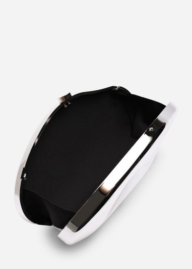 Where’s That From Nude Silver Sculpted Evening Clutch Bag