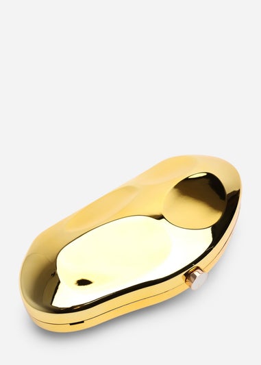 Where’s That From Nude Gold Sculpted Evening Clutch Bag