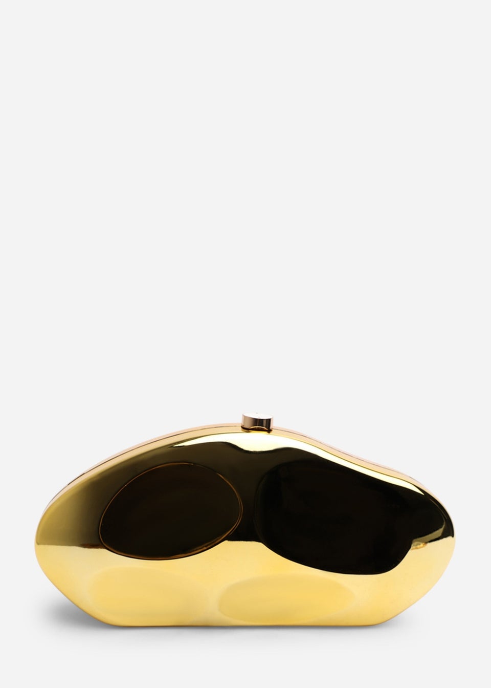 Where’s That From Nude Gold Sculpted Evening Clutch Bag