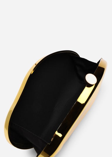 Where’s That From Nude Gold Sculpted Evening Clutch Bag