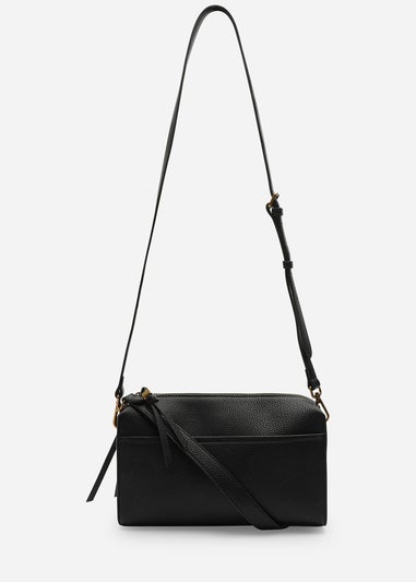 Where's That From Womens Dune Black Faux Leather Structured Mini Shoulder Bag