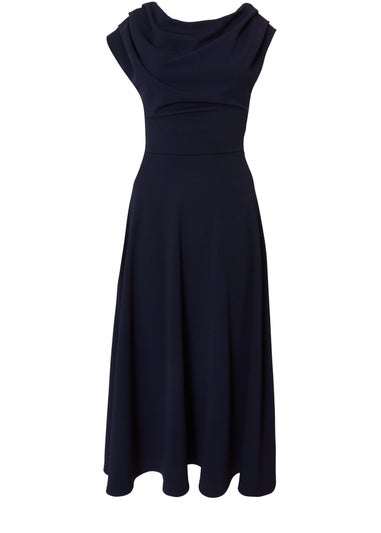 Quiz Navy One Shoulder Midaxi Dress