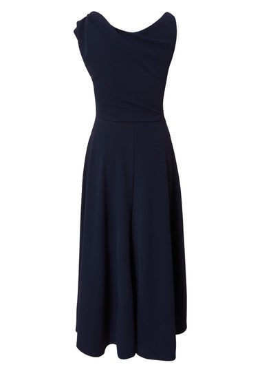 Quiz Navy One Shoulder Midaxi Dress