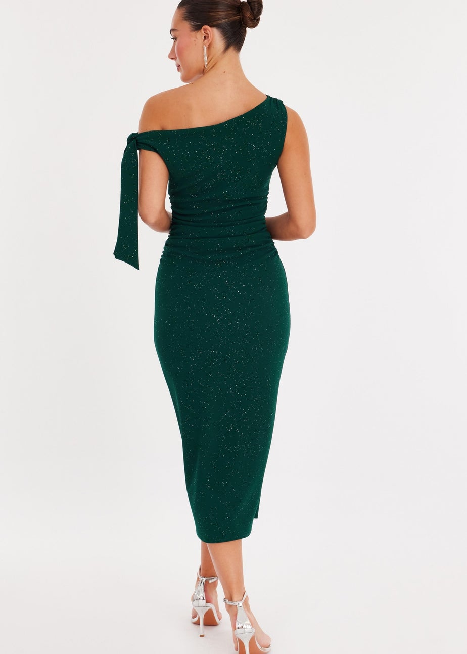 Quiz Green Glitter Midaxi Dress