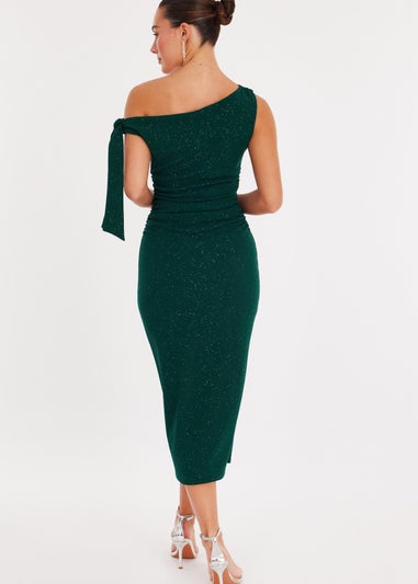 Quiz Green Glitter Midaxi Dress