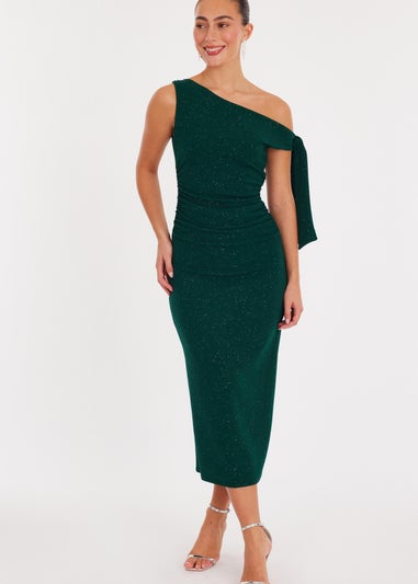Quiz Green Glitter Midaxi Dress