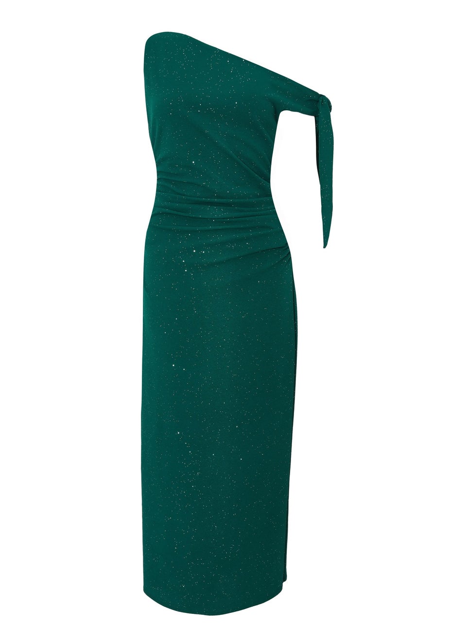 Quiz Green Glitter Midaxi Dress