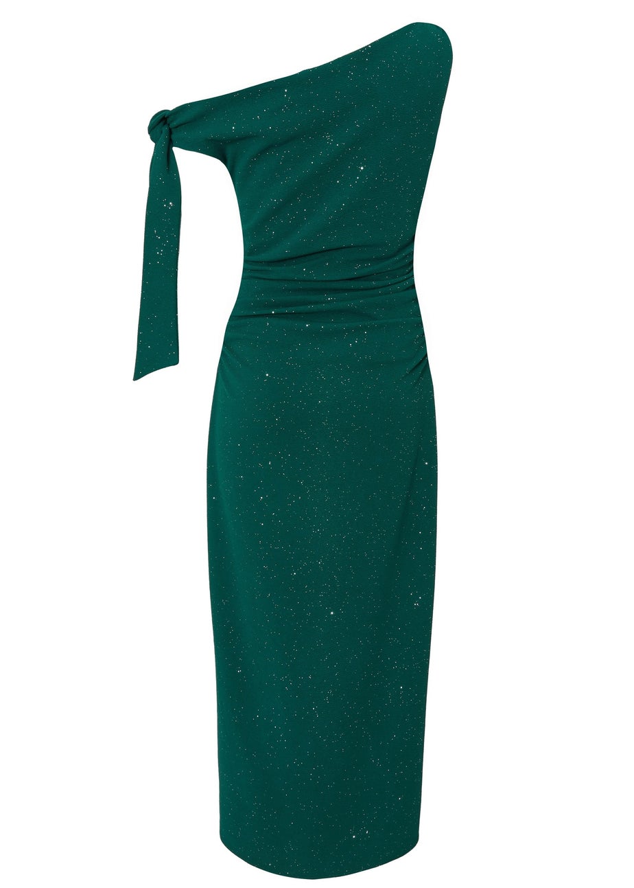 Quiz Green Glitter Midaxi Dress