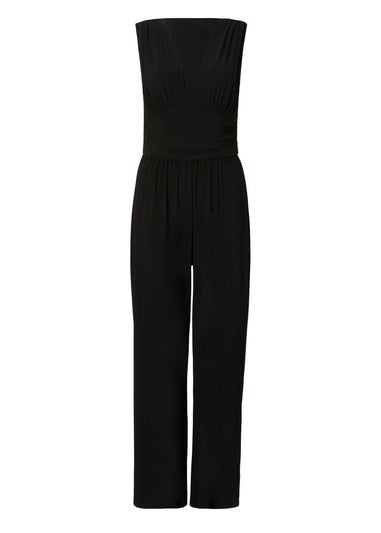 Quiz Black Ruched Wide Leg Jumpsuit