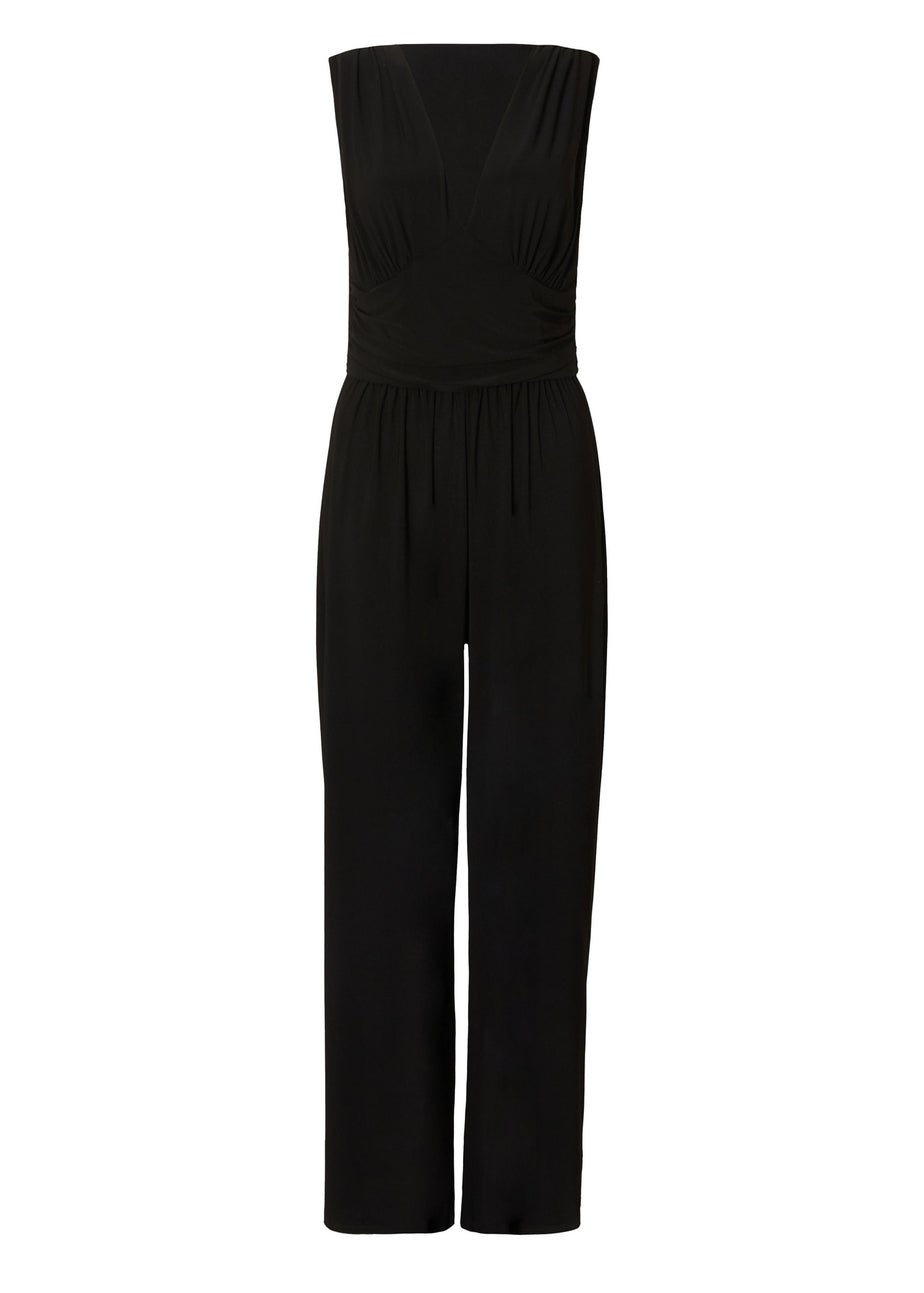 Quiz Black Ruched Wide Leg Jumpsuit