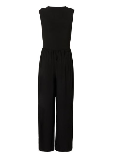 Quiz Black Ruched Wide Leg Jumpsuit