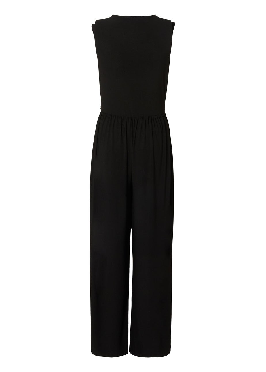 Quiz Black Ruched Wide Leg Jumpsuit