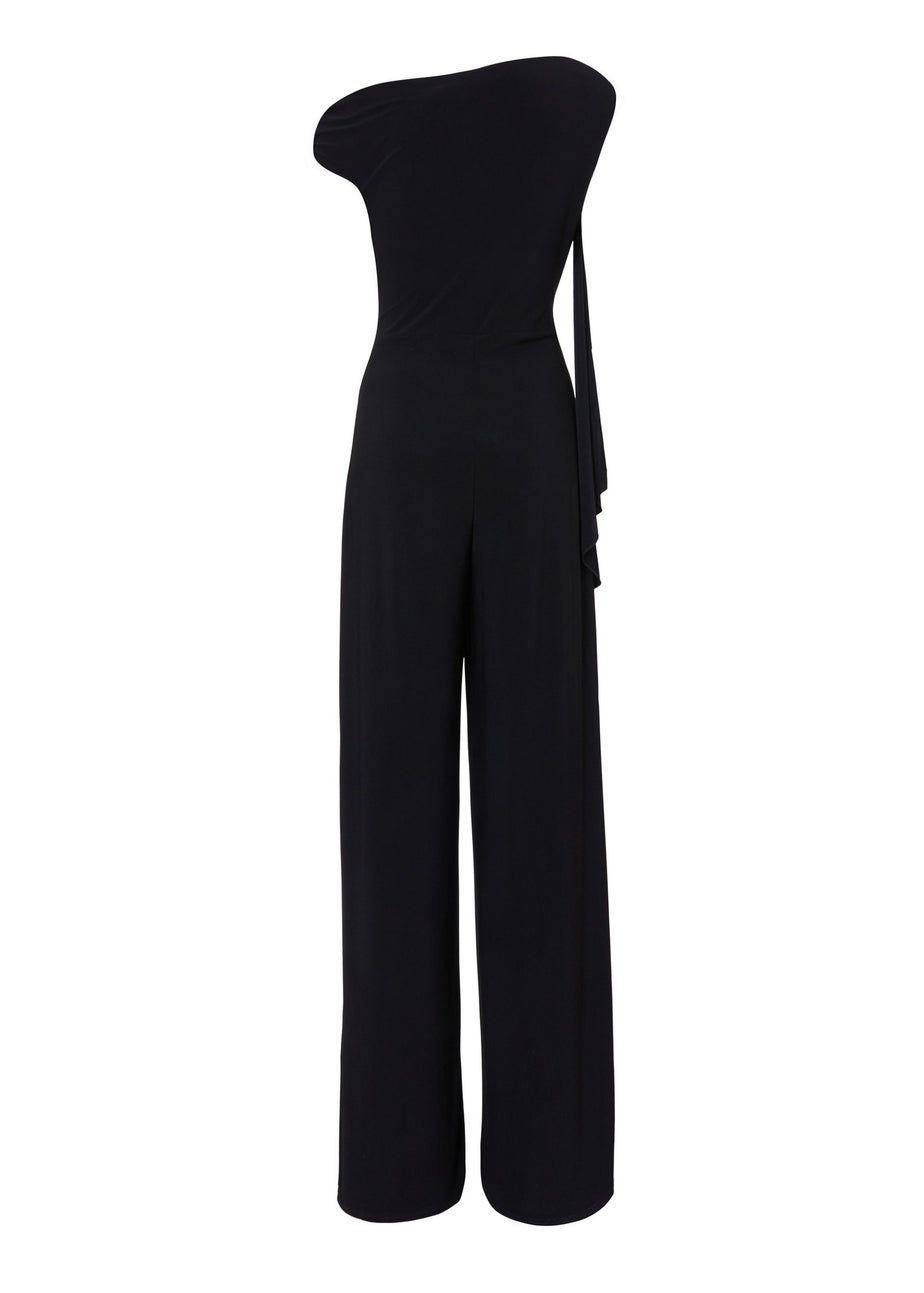 Quiz Black One Shoulder Sash Detail Jumpsuit