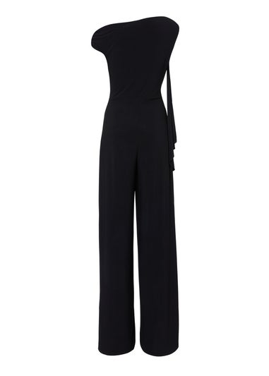 Quiz Black One Shoulder Sash Detail Jumpsuit