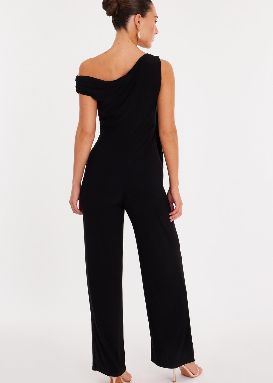Quiz Black One Shoulder Sash Detail Jumpsuit