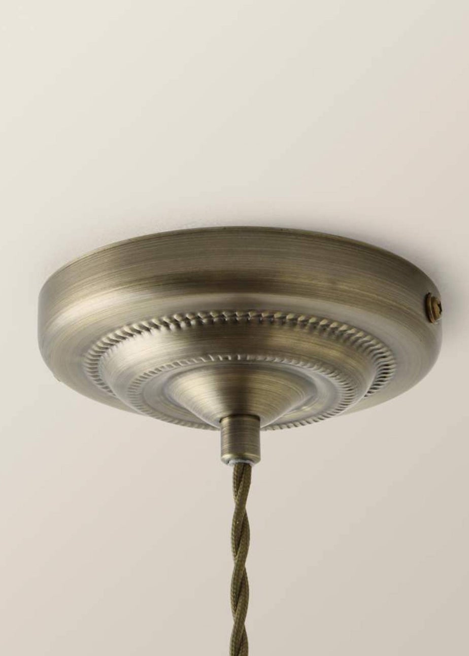 ValueLights Adjustable Ceiling Light Fitting with Green Scallop Shade