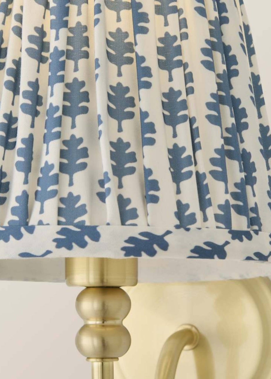 ValueLights Binky Rechargeable Gold Wall Light Floral Pleated Lampshade