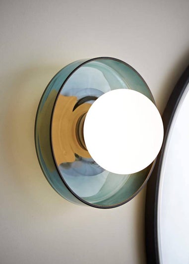 ValueLights Newbury Green Bathroom Wall Light Fitting Frosted Glass Shade IP44