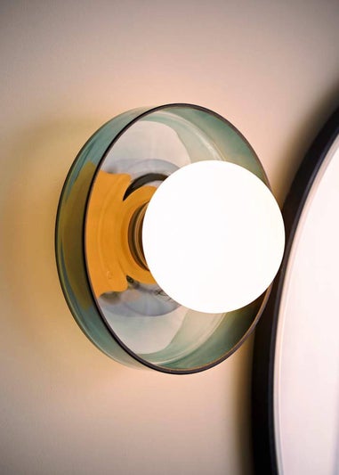 ValueLights Newbury Green Bathroom Wall Light Fitting Frosted Glass Shade IP44