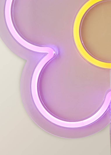 ValueLights Neon Pink Flower Wall Light Integrated LED Novelty Light