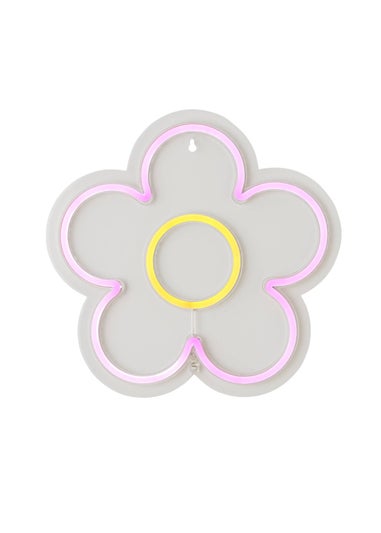 ValueLights Neon Pink Flower Wall Light Integrated LED Novelty Light