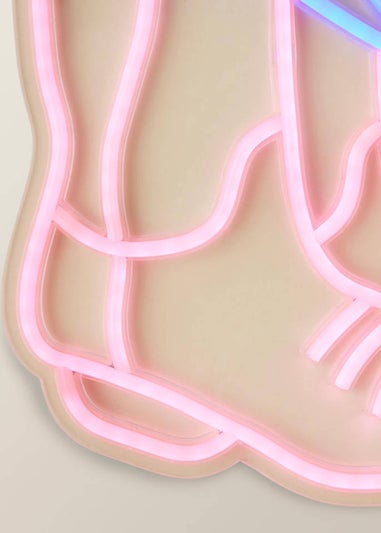 ValueLights Neon Pink & Blue Cowboy Boot Wall Light Integrated LED Novelty Light