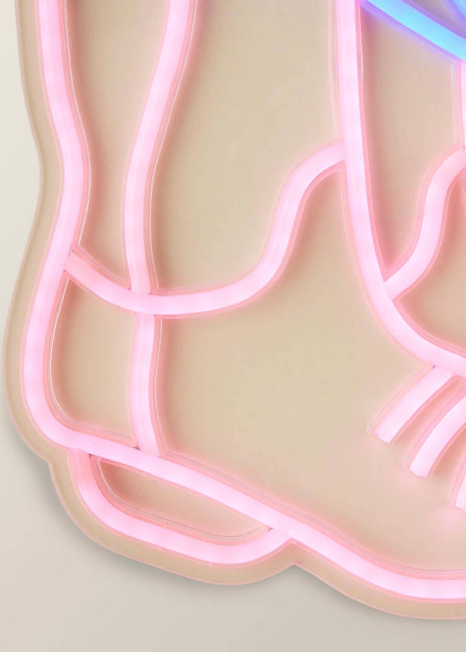 ValueLights Neon Pink & Blue Cowboy Boot Wall Light Integrated LED Novelty Light