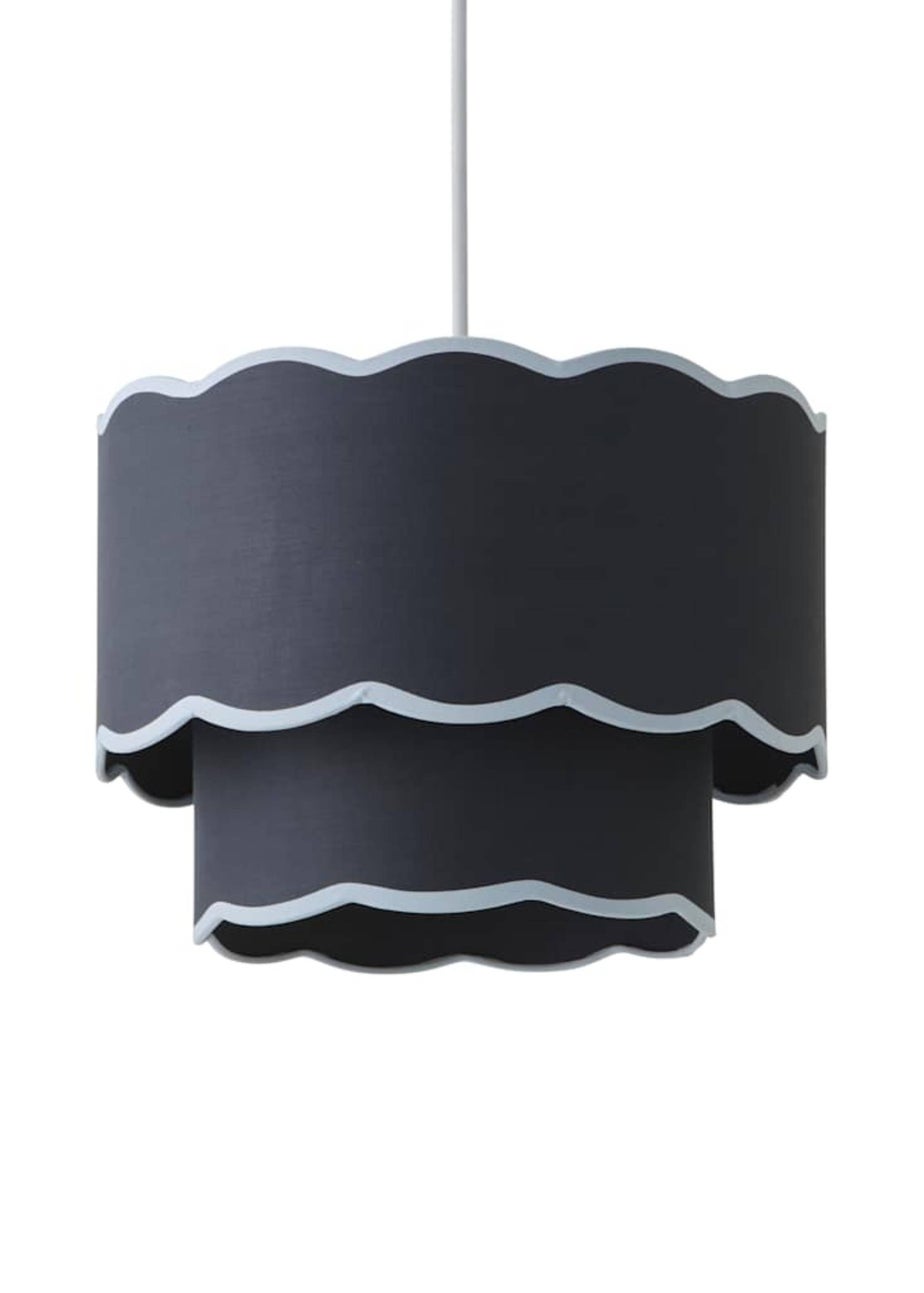 ValueLights Sloane Easy Fit Blue Ceiling Lampshade 2 Tier Scallop Shade