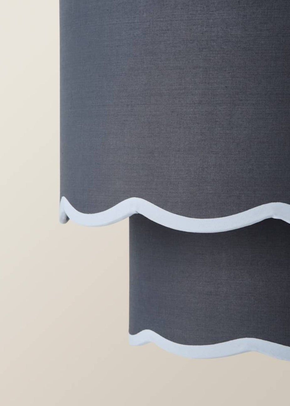 ValueLights Sloane Easy Fit Blue Ceiling Lampshade 2 Tier Scallop Shade