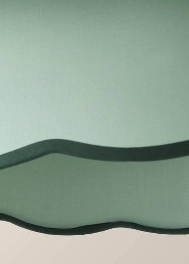 ValueLights Sloane Easy Fit Green Ceiling Lampshade 2 Tier Scallop Shade