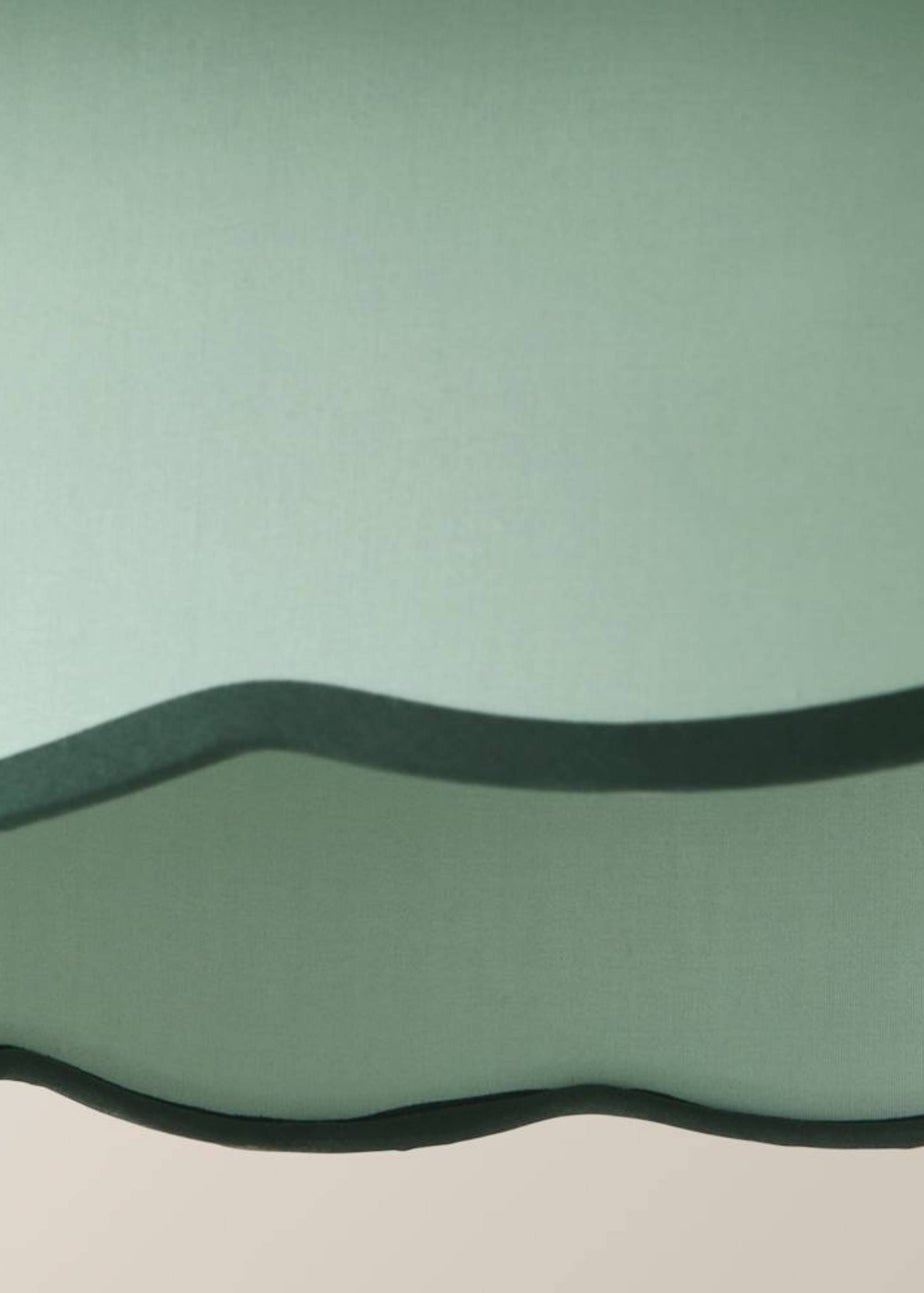 ValueLights Sloane Easy Fit Green Ceiling Lampshade 2 Tier Scallop Shade