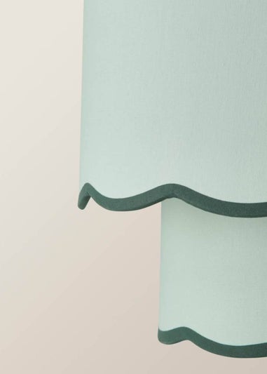 ValueLights Sloane Easy Fit Green Ceiling Lampshade 2 Tier Scallop Shade