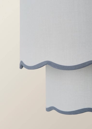 ValueLights Sloane Easy Fit Grey Ceiling Lampshade 2 Tier Scallop Shade