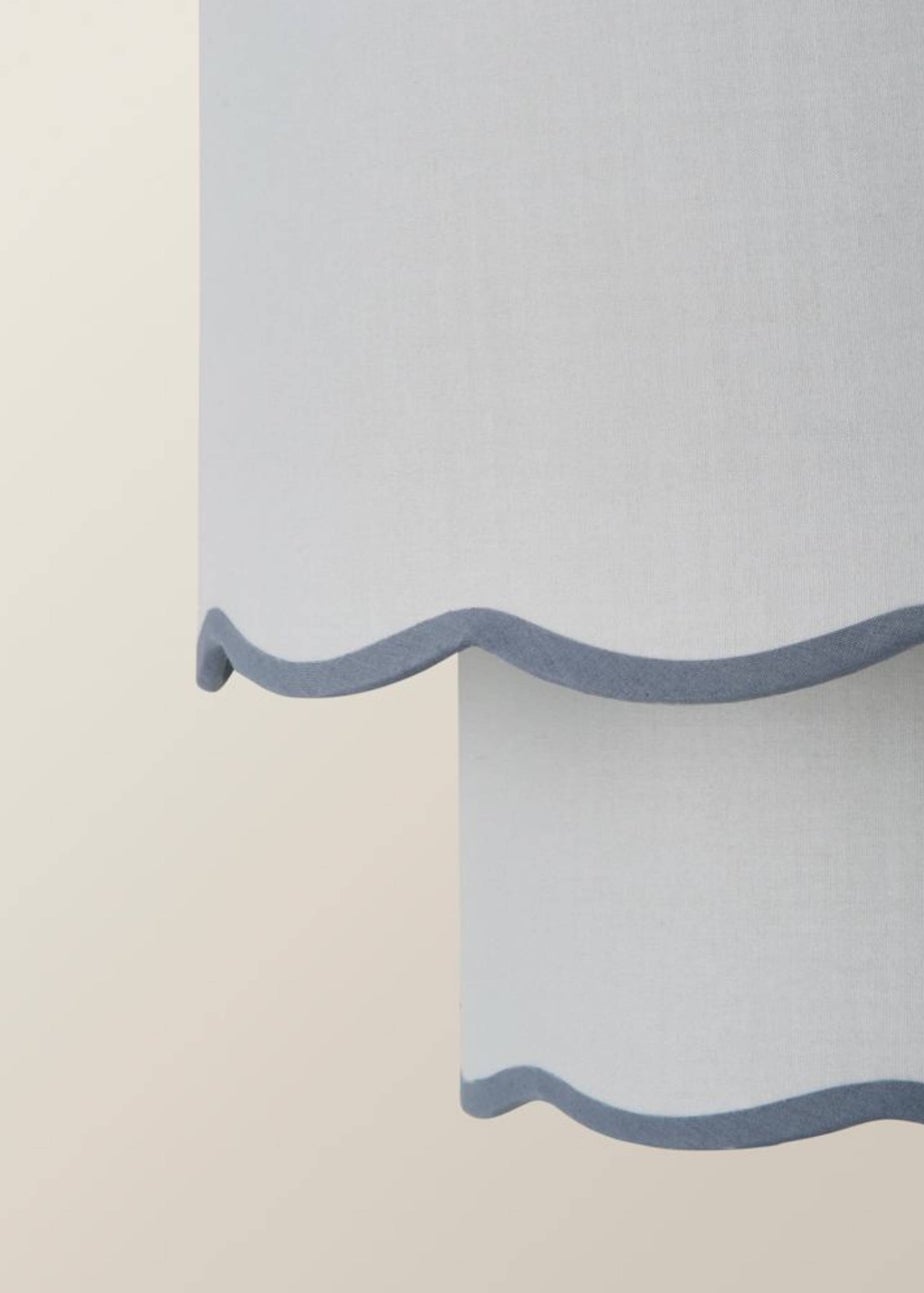 ValueLights Sloane Easy Fit Grey Ceiling Lampshade 2 Tier Scallop Shade