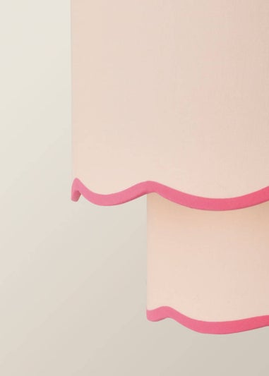 ValueLights Sloane Easy Fit Pink Ceiling Lampshade 2 Tier Scallop Shade