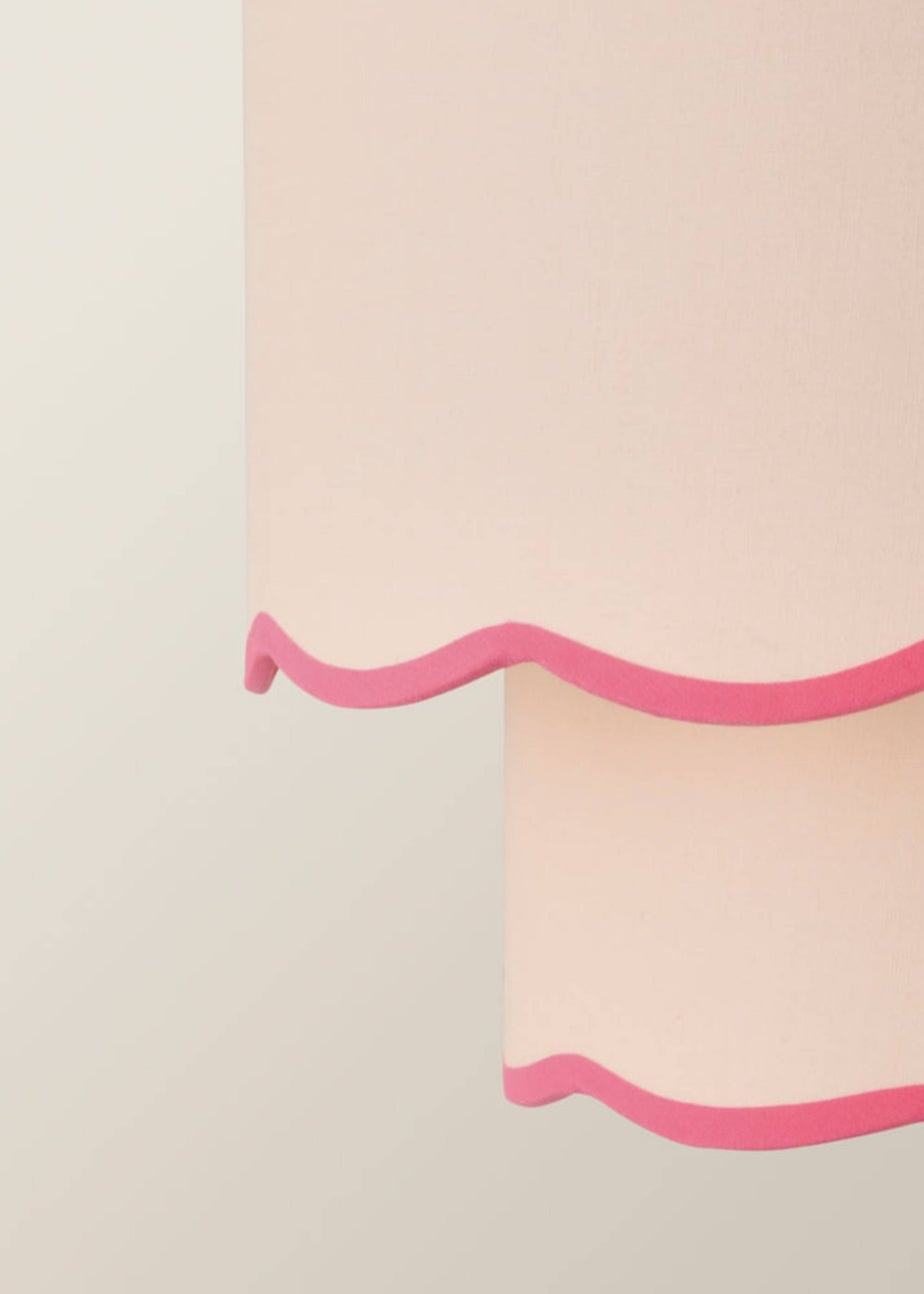 ValueLights Sloane Easy Fit Pink Ceiling Lampshade 2 Tier Scallop Shade