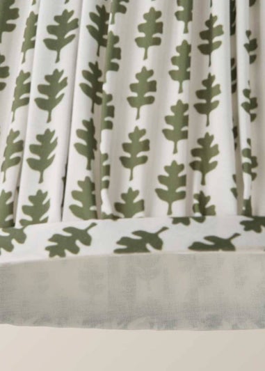 ValueLights Grange Small Easy Fit Green Floral Pleated Lampshade