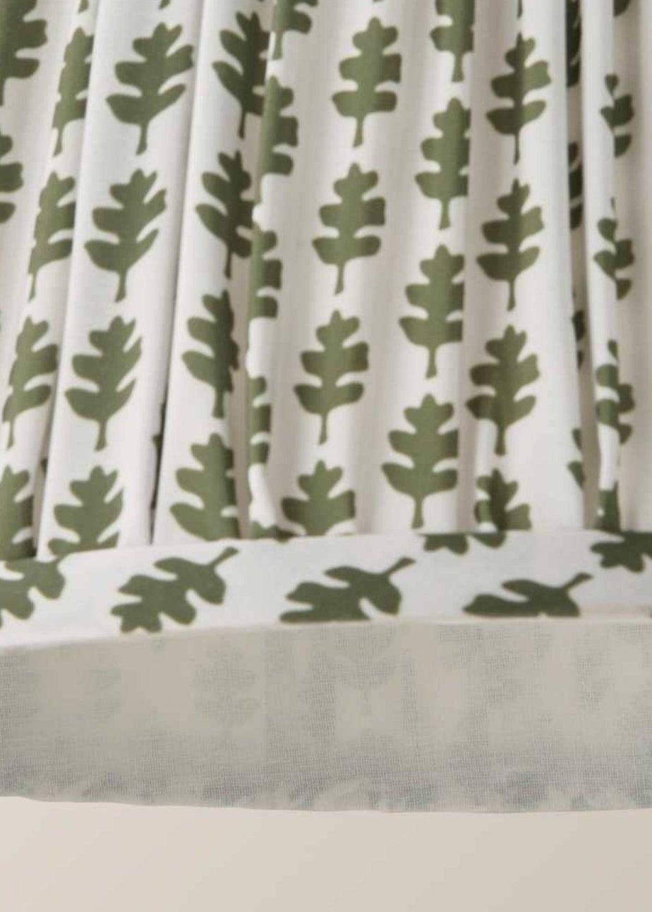 ValueLights Grange Small Easy Fit Green Floral Pleated Lampshade