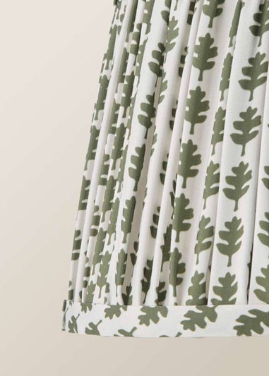 ValueLights Grange Small Easy Fit Green Floral Pleated Lampshade