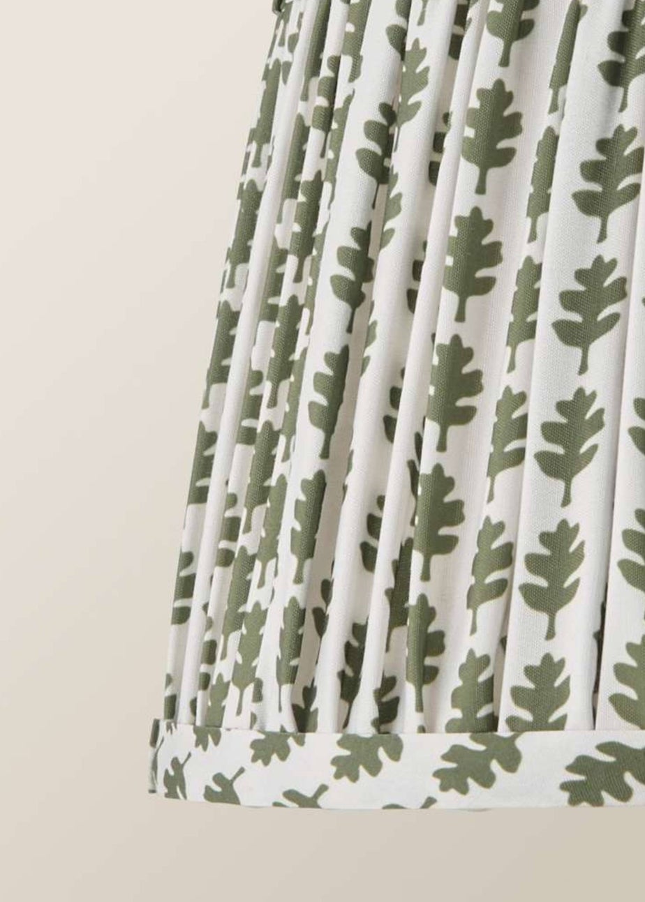ValueLights Grange Small Easy Fit Green Floral Pleated Lampshade