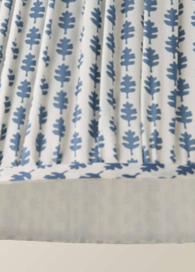 ValueLights Grange Large Easy Fit Blue Floral Pleated Lampshade