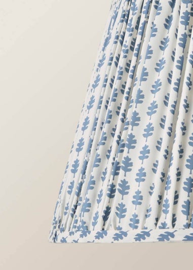 ValueLights Grange Large Easy Fit Blue Floral Pleated Lampshade