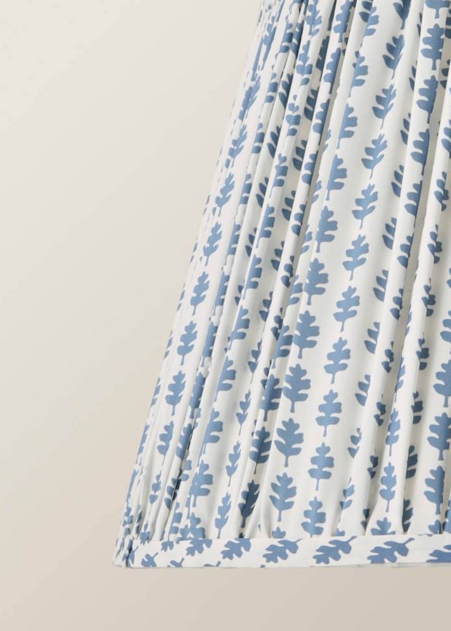 ValueLights Grange Large Easy Fit Blue Floral Pleated Lampshade