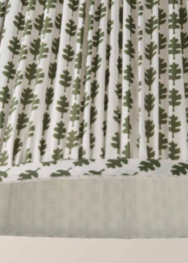 ValueLights Grange Large Easy Fit Green Floral Pleated Lampshade