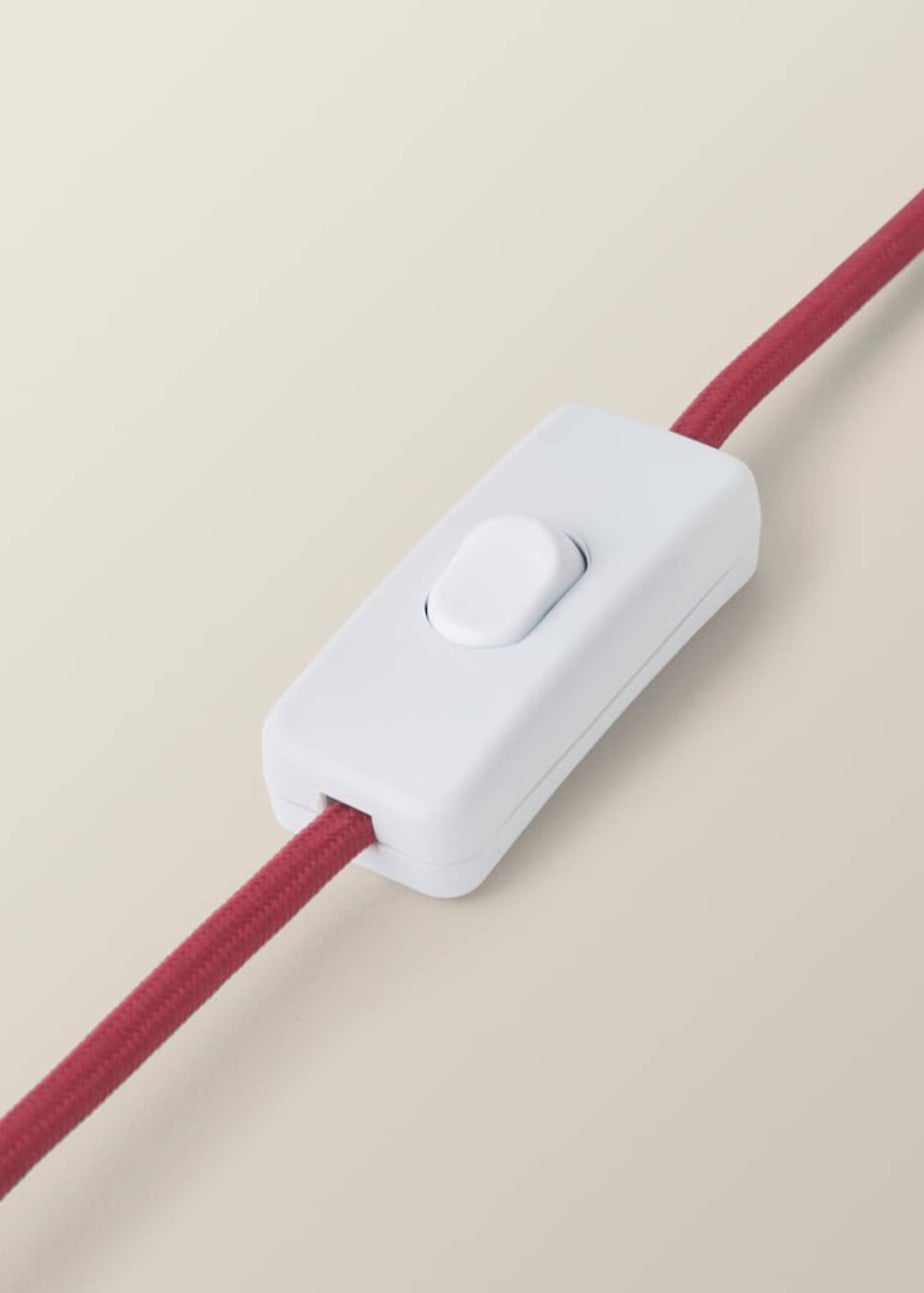 ValueLights Clara Burgundy Candlestick Table Lamp with Linen Shade