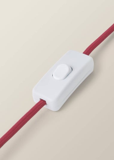 ValueLights Clara Burgundy Candlestick Table Lamp with Linen Shade